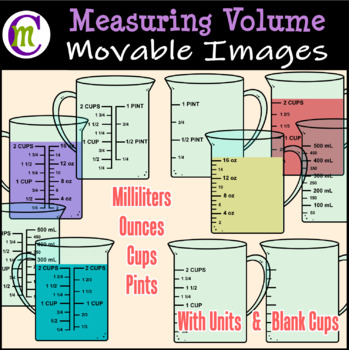 Preview of Measuring Volume Clipart || Movable Clipart
