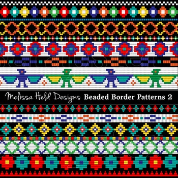 Preview of Native American Beaded Border Patterns 2 Clipart