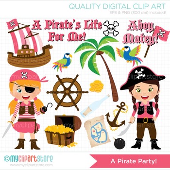 Pirate Clipart Pirate Party Clipart Cute Pirates 