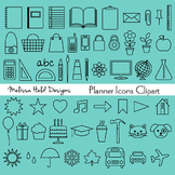 Planner Icons Clipart and Digital Stamps