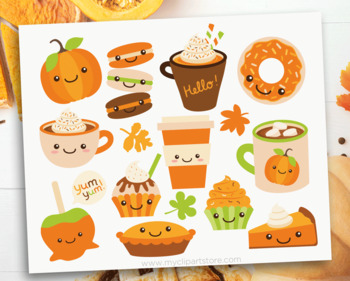Preview of Clipart - Pumpkin Spice / Coffee and Sweet Treats (Fall / Autumn)