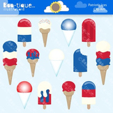 Clipart- Red, White & Blue Ices Clip Art. Popsicles, Ice C
