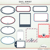 Clipart - Sail Away Nautical Frames and Tags