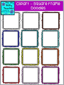 Clipart - Doodle Scalloped Square Frames - 48 images by The Itty Bitty ...