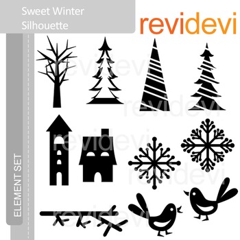 winter silhouette clip art