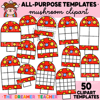 Preview of Clipart Templates Fall Mushrooms