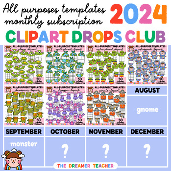 Preview of Clipart Templates Growing 2024 Bundle Monthly Subscription
