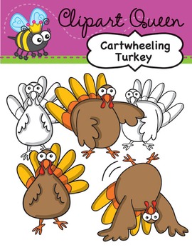 Preview of Clipart: Thanksgiving Cartwheel Turkey