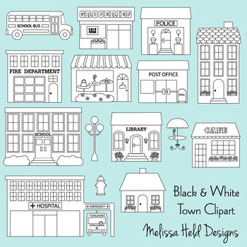 clipart school building black and white clipart