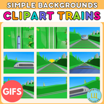 Preview of Clipart Trains backgrounds - Transportation clip art set