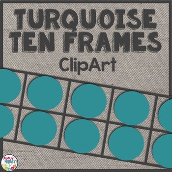 Preview of Ten Frames Clip Art | Turquoise