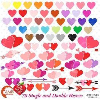 Preview of Valentine Clipart, Hearts MEGA Pack Clipart, {Best Teacher Tools}, AMB-1146