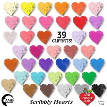 Preview of Valentine Hearts Clipart, {Best Teacher Tools} AMB-1148