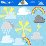 Clipart- Weather Digital Clipart Set. Weather Clip Art. Su