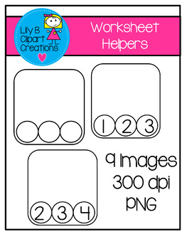 clipart worksheet helpers by lily b creations tpt