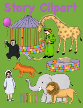Preview of Clipart for Good Night Gorilla & Retelling Activity for Smartboard