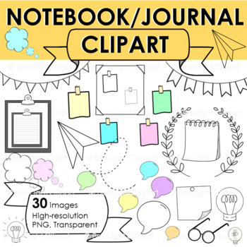 Preview of Clipart for Taking Notes, Journaling, and Research