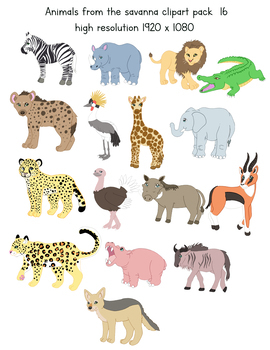 Clipart savanna animals by Les ateliers Miloja | TPT