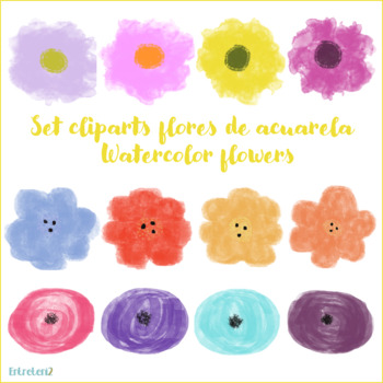 Preview of Clip Art Flores Acuarela