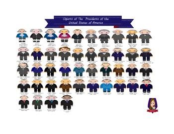 Preview of Modified Lessons Clipart of the 44 Presidents of the United States of America