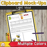 Clipboard Mock Ups on Light Wood