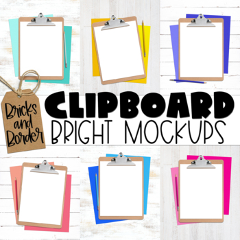 Product Cover Mockups for TPT Sellers: Clipboard Mockups