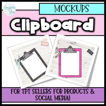 Product Cover Mockups for TPT Sellers: Clipboard Mockups