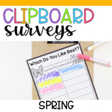 Question of the Day Clipboard Surveys for Preschool Spring Theme