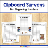 Clipboard Surveys for Graphing | Beginning Readers