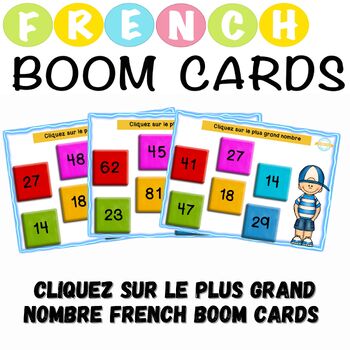 Preview of Cliquez sur le plus grand nombre de 1 à 100 French Boom Cards