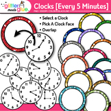 Clock Clipart Every 5 Minutes: Telling Time Graphics {Glitter Meets Glue}