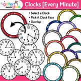 Clock Clipart Every Minute: Telling Time Graphics {Glitter Meets Glue}