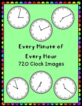 Preview of Clock Clip Art for Every Minute of Every Hour