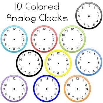 Clock Clipart Analog Digital Clock Parts 00 15 30 45 For Every Hour