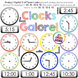 Clock Clipart - Analog, Digital, Clock Parts, :00, :15, :3