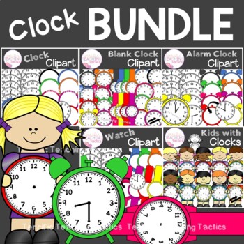 Preview of Clock Clip Art Bundle Telling Time