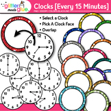 Clock Clipart Every 15 Minutes: 66 School Analog Telling T
