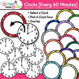 Clock Clipart Every 60 Minutes: 30 School Analog Telling T