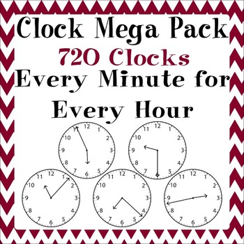 Preview of Clock Clipart Mega Pack 720 Images for 2.MD.C.7 & 3.MD.A.1