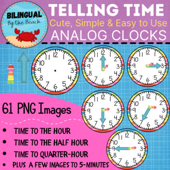 Preview of Clock Clipart Telling Time