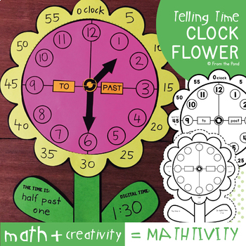 Preview of Telling Time Clock Craft Flower
