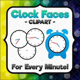 Clock Faces Clipart - Every Minute!