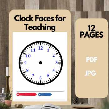 Preview of Clock Faces for Teaching : printable clock faces large clock face time worksheet