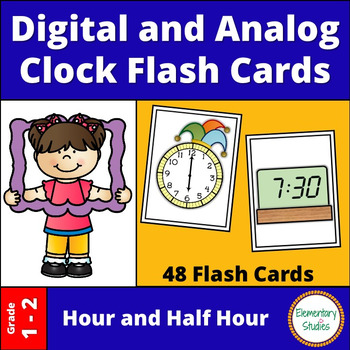 Preview of Analog and Digital Clock Flash Cards