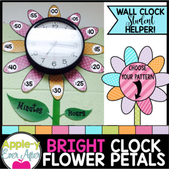 Preview of Clock Labels - Flower Time Petals Decor
