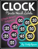 Clock Labels (Chalkboard Themed/Bright colors) -- FREEBIE!