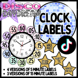 Clock Labels - Disco Daydream, Colorful Classroom Decor