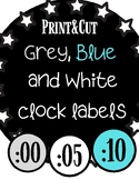 Clock Labels (Grey,Blue, and White)