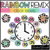 Clock Labels // Rainbow Remix 90's retro decor