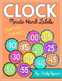Clock Labels (Safari Print/Bright Colors!) -- FREEBIE!